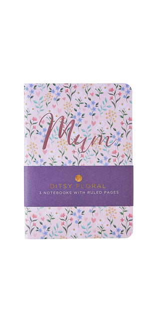 Ditsy Floral 3 Pack A6 Notebooks