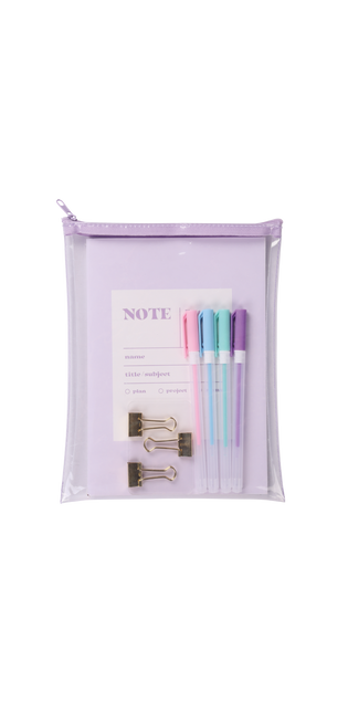 Colour me Notebook & Stationery set purple