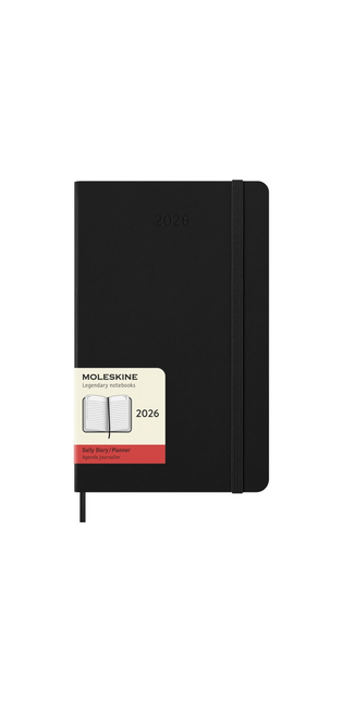 2026 12-month Black Large Daily Hardcover Diary