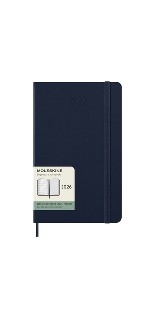 2026 12-month Sapphire Blue Large Weekly Notebook/Diary Hardcover