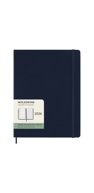 2026 12-month Sapphire Blue XLarge Weekly Notebook/Diary Hardcover