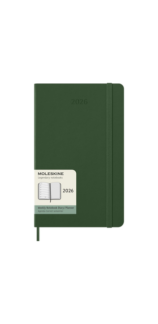 2026 12-month Myrtle Green Large Weekly Notebook/Diary Hardcover