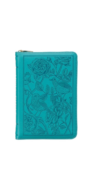 KJV Bible Compact Bible Faux Leather Teal W/Zipper