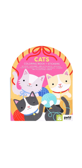 Cats Coloring Book + Stickers