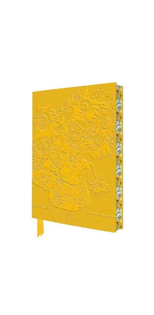 Vincent van Gogh: Sunflowers 2026 Artisan Art Vegan Leather Diary Planner - Page to View with Notes