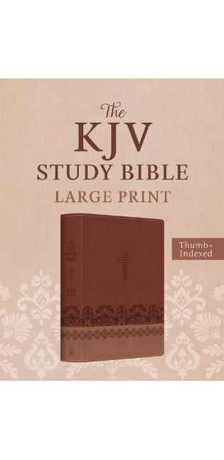 KJV Study Bible, Large Print (Rose & Chestnut Cross)