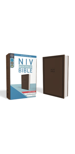 NIV, Value Thinline Bible, Large Print, Leathersoft, Brown, Comfort Print
