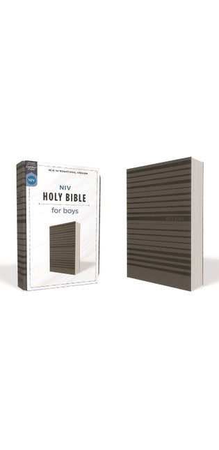 NIV, Holy Bible for Boys, Soft Touch Edition, Leathersoft, Gray, Comfort Print