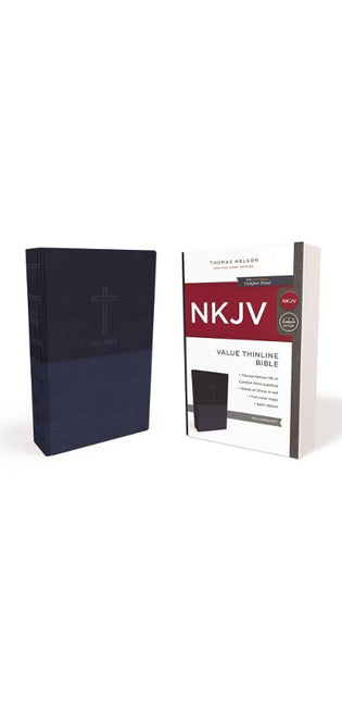NKJV, Value Thinline Bible, Leathersoft, Blue, Red Letter, Comfort Print