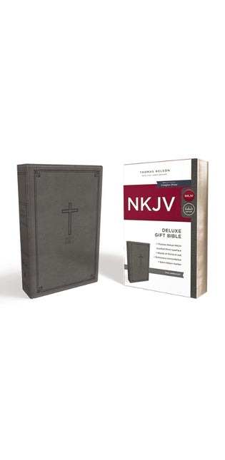 NKJV, Deluxe Gift Bible, Leathersoft, Gray, Red Letter, Comfort Print
