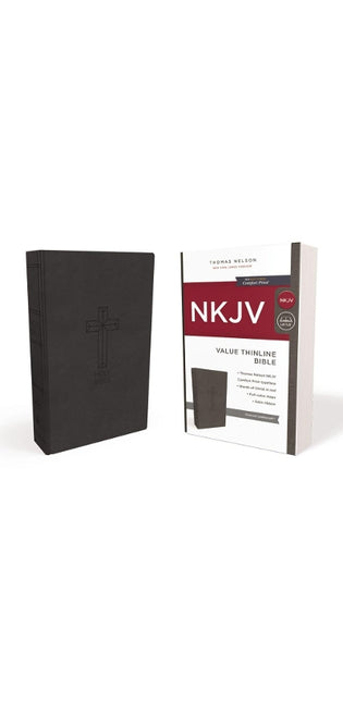 NKJV, Value Thinline Bible, Leathersoft, Black, Red Letter, Comfort Print