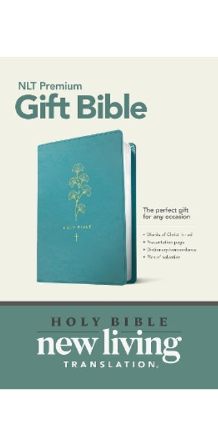 NLT Premium Gift Bible, Red Letter, LeatherLike, Teal