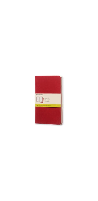 Moleskine Plain Cahier L - Red Cover (3 Set)