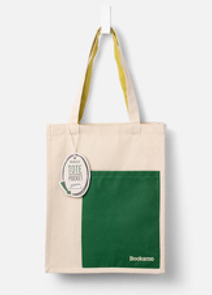 Bookaroo Tote Bags Forest Green + Chartreuse