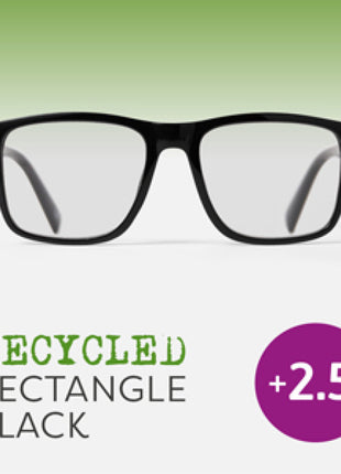 Recycled Easy Readers Rectangle Black +2.5