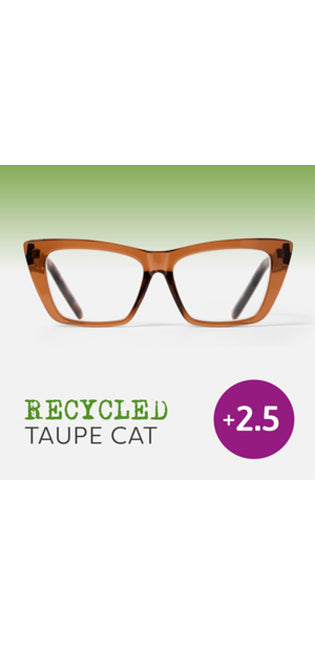 Recycled Easy Readers Taupe Cat +2.5