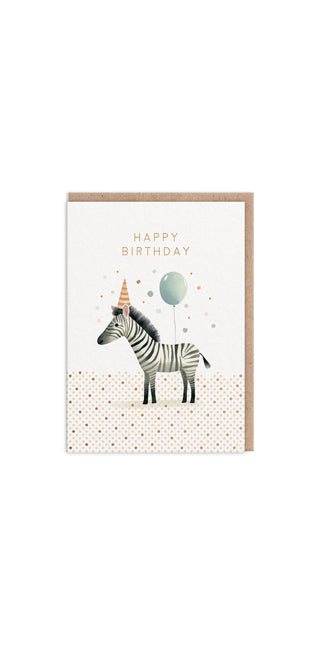 Zebra Birthday Card