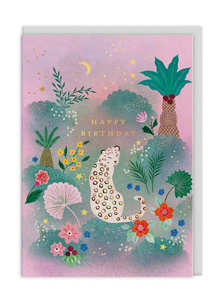 Tropical Leopard Greeting Card