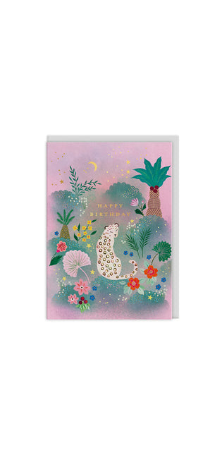 Tropical Leopard Greeting Card