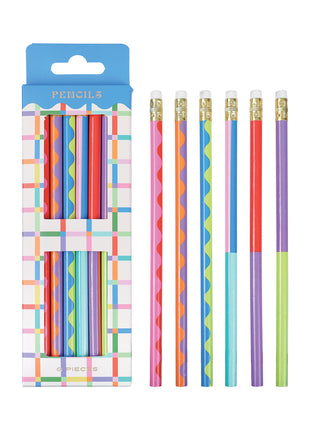 Pencil Rubber Tip Unsharpened Assorted HB 6’s