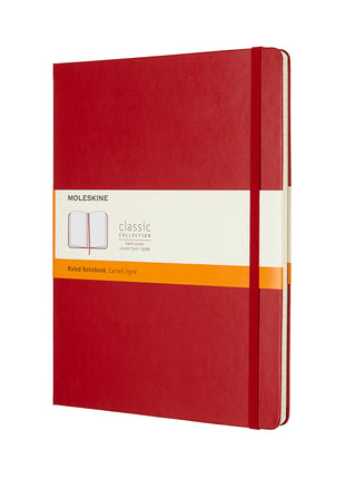Moleskine XLarge Ruled Hardcover Notebook Scarlet Red