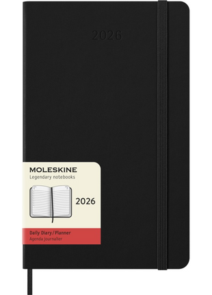 2026 12-month Black Large Daily Hardcover Diary