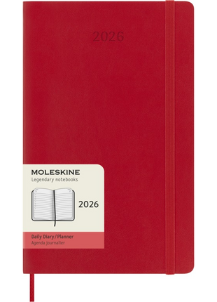 2026 12-month Scarlet Red Large Daily Softcover Diary