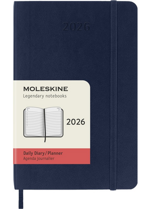 2026 12-month Sapphire Blue Pocket Daily Softcover Diary