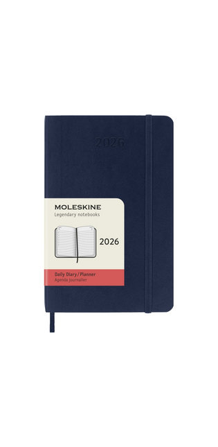 2026 12-month Sapphire Blue Pocket Daily Softcover Diary
