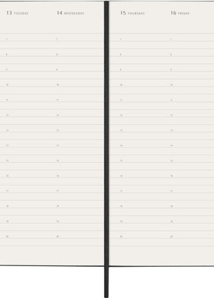 2026 12-month Black Large Pro Weekly Vertical Hardcover