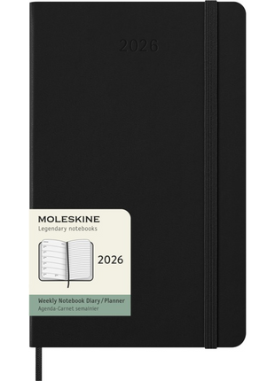 2026 12-month Black Large Weekly Notebook/Diary Hardcover