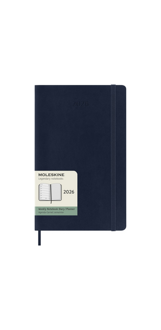 2026 12-month Sapphire Blue Large Weekly Notebook/Diary Softcover
