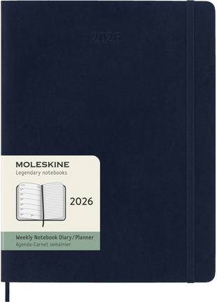 2026 12-month Sapphire Blue XLarge Weekly Notebook/Diary Softcover