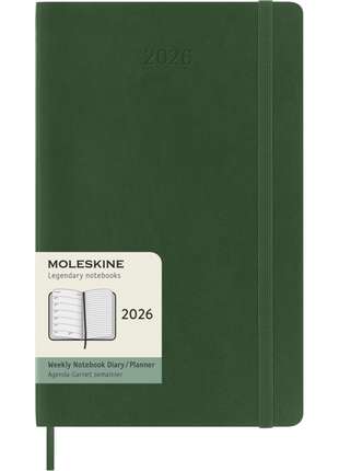 2026 12-month Myrtle Green Large Weekly Notebook/Diary Softcover