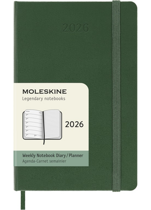2026 12-month Myrtle Green Pocket Weekly Notebook/Diary Hardcover