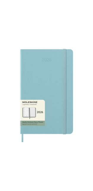 2026 12-month Aquamarine Large Weekly Notebook/Diary Hardcover