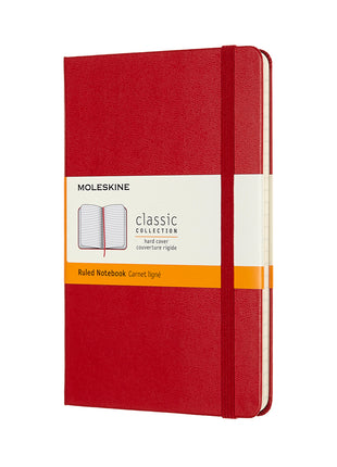 Moleskine Medium Ruled Hardcover Notebook Scarlet Red