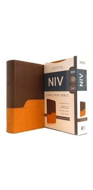 NIV Holy Bible Larger Print Two Tone Chocolate / Amber