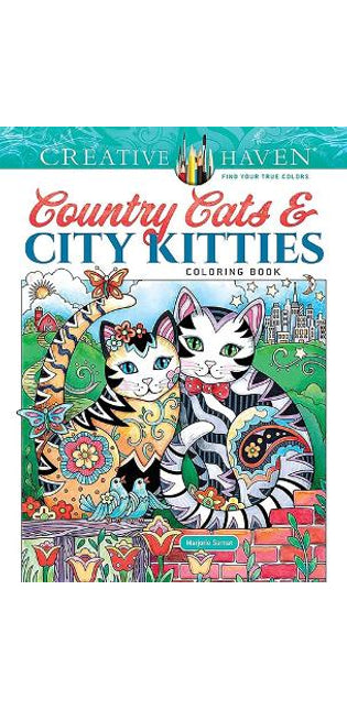 Creative Haven Country Cats & City Kitties Coloring Book