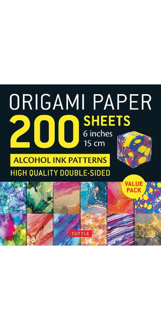 Origami Paper 200 sheets Alcohol Ink Patterns 6" (15 cm)