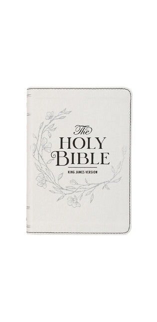 KJV Bible Compact Large Print Faux Leather White