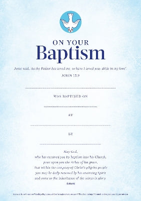 Baptism Certificates Contemporary (pack of 20)