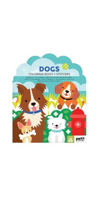 Dogs Coloring Book + Stickers