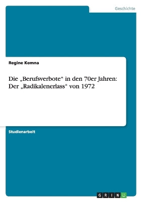 "Berufsverbote in den 70er Jahren