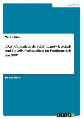 "Das 'Capitulare de villis'