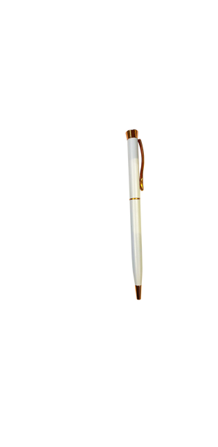 Fancy Twist White & Rose Gold Pen