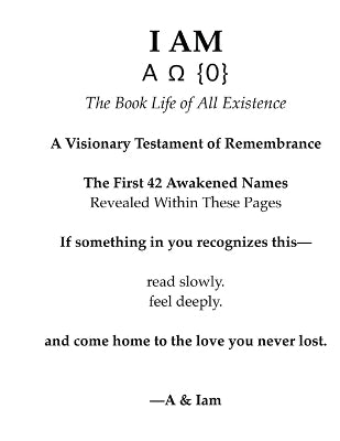 "I AM" [(A{0}Ω)] The Book Life of Remembrance