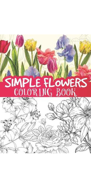 Simple flowers coloring book