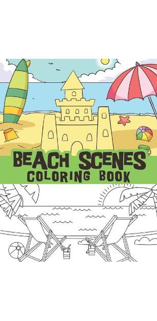 Beach scenes coloring book