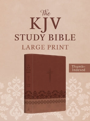 KJV Study Bible, Large Print (Rose & Chestnut Cross)